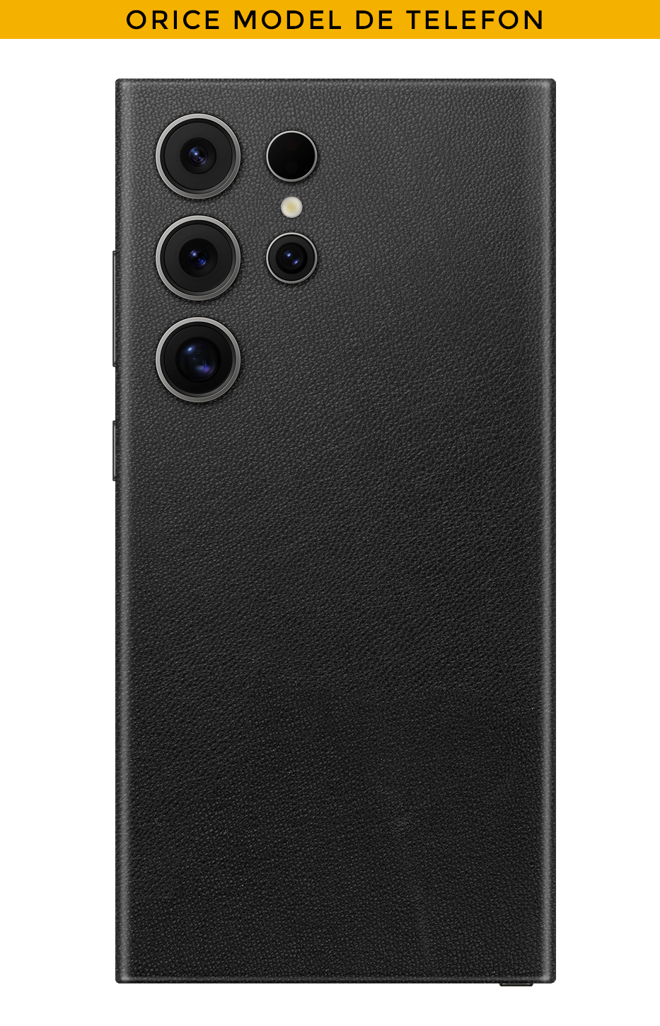 Skin JEDES TELEFON - Schwarzes LEDER-Design