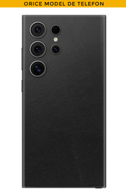 Skin JEDES TELEFON - Schwarzes LEDER-Design